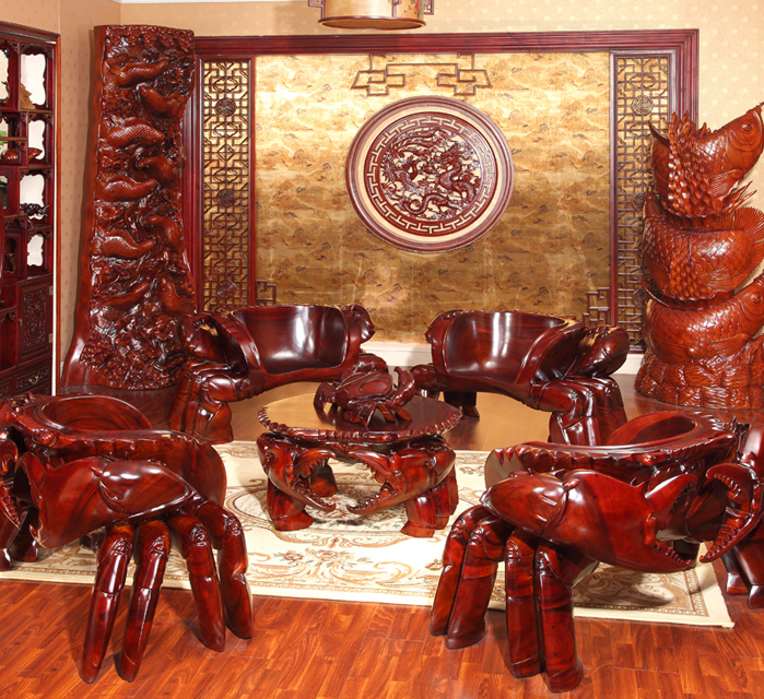 螃蟹雕刻家具